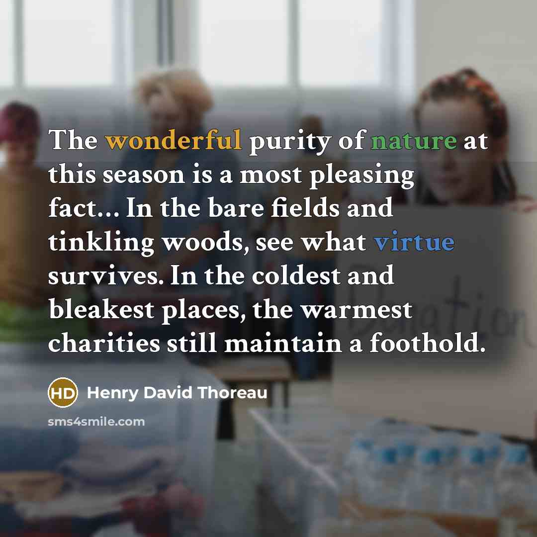 “The wonderful purity of nature at this season is a…” quote by Henry David Thoreau