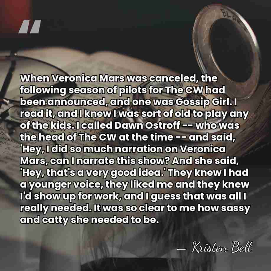 When Veronica Mars was canceled, the following season of pilots for The&hellip; - Kristen Bell