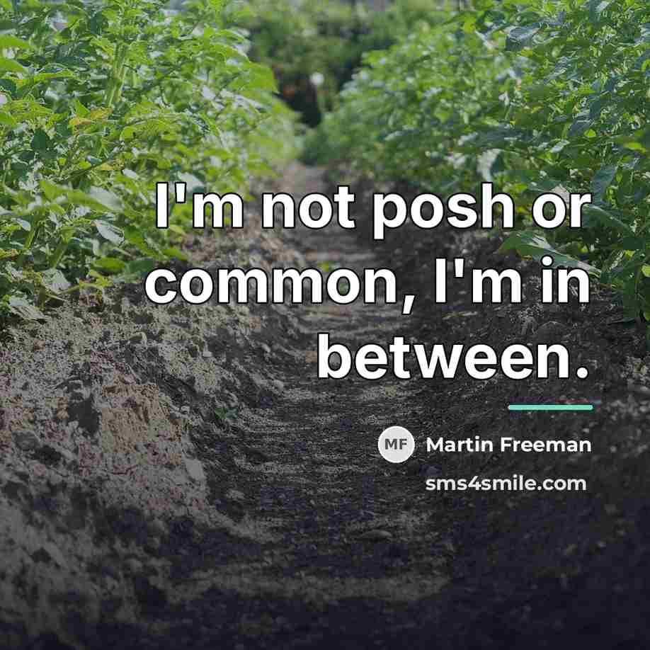 “I'm not posh or common, I'm in between.…” quote by Martin Freeman