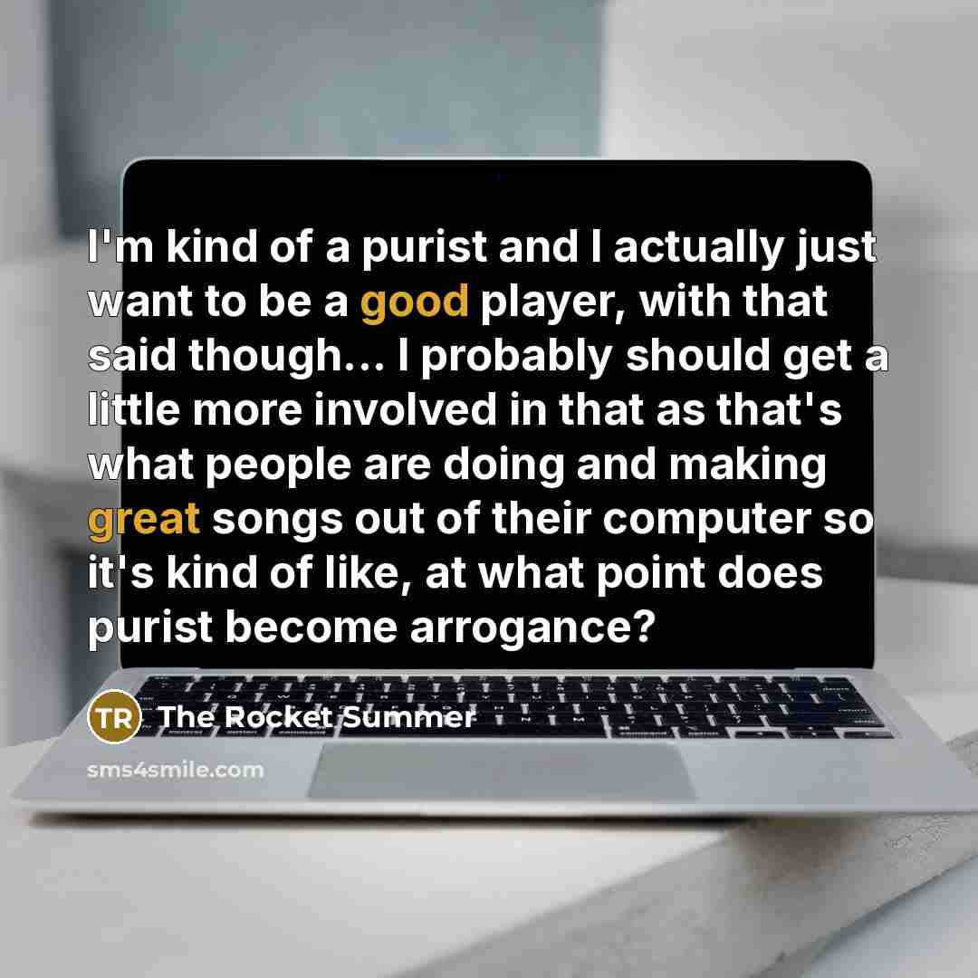 “I'm kind of a purist and I actually just want…” quote by The Rocket Summer