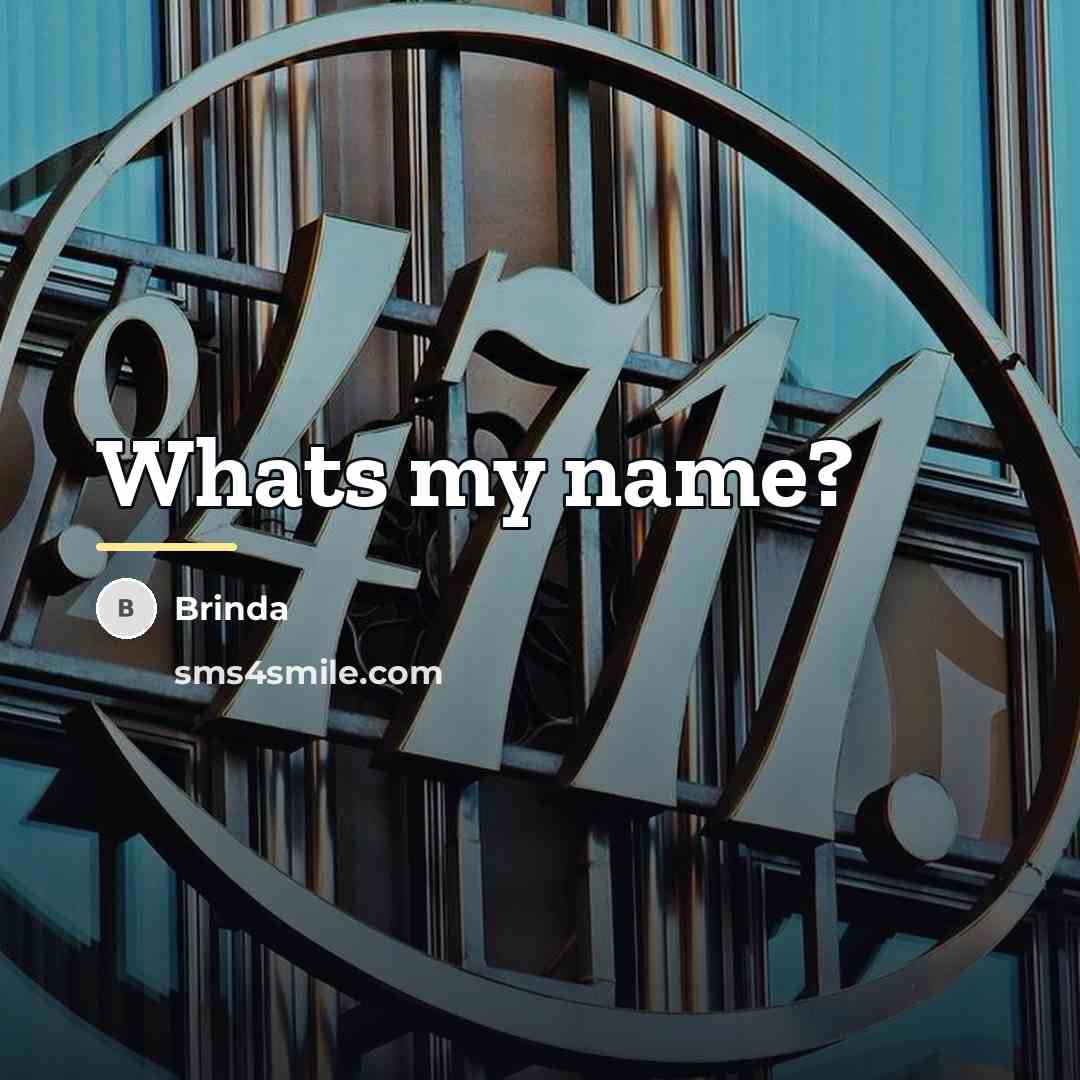 “Whats my name?…” quote by Brinda