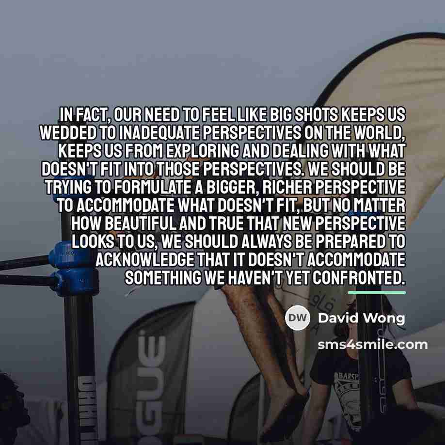 “In fact, our need to feel like big shots keeps…” quote by David Wong