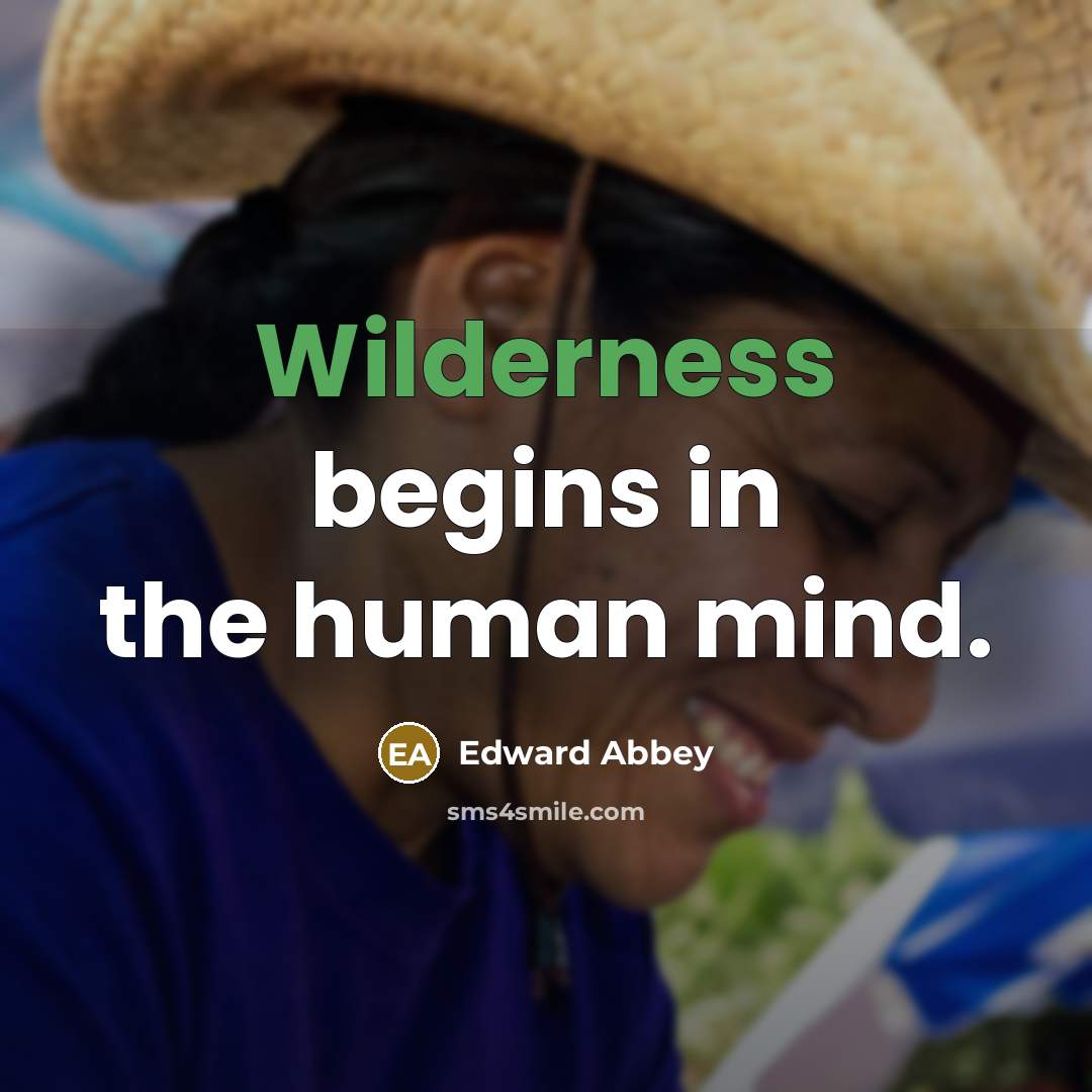 “Wilderness begins in the human mind.…” quote by Edward Abbey