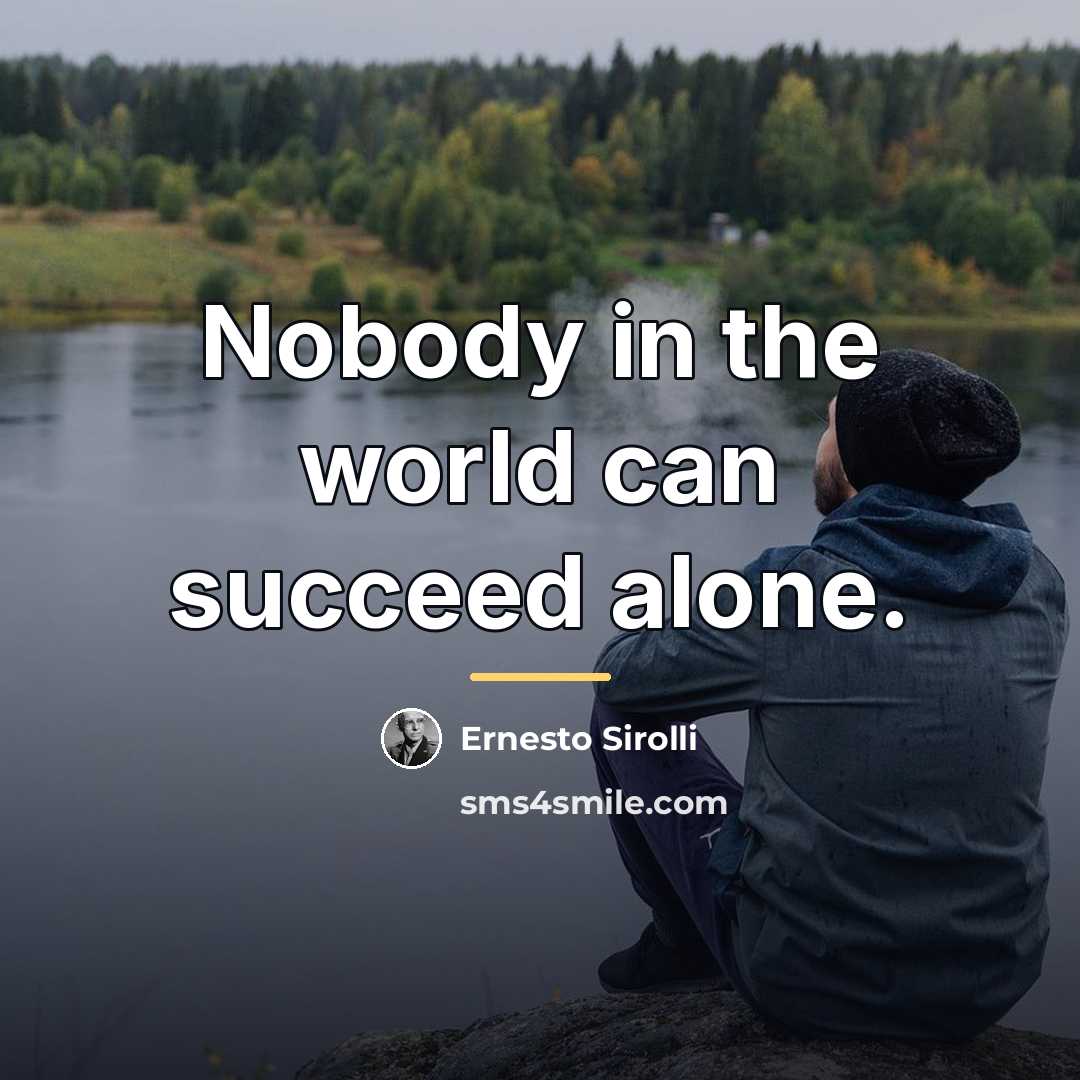 “Nobody in the world can succeed alone.…” quote by Ernesto Sirolli