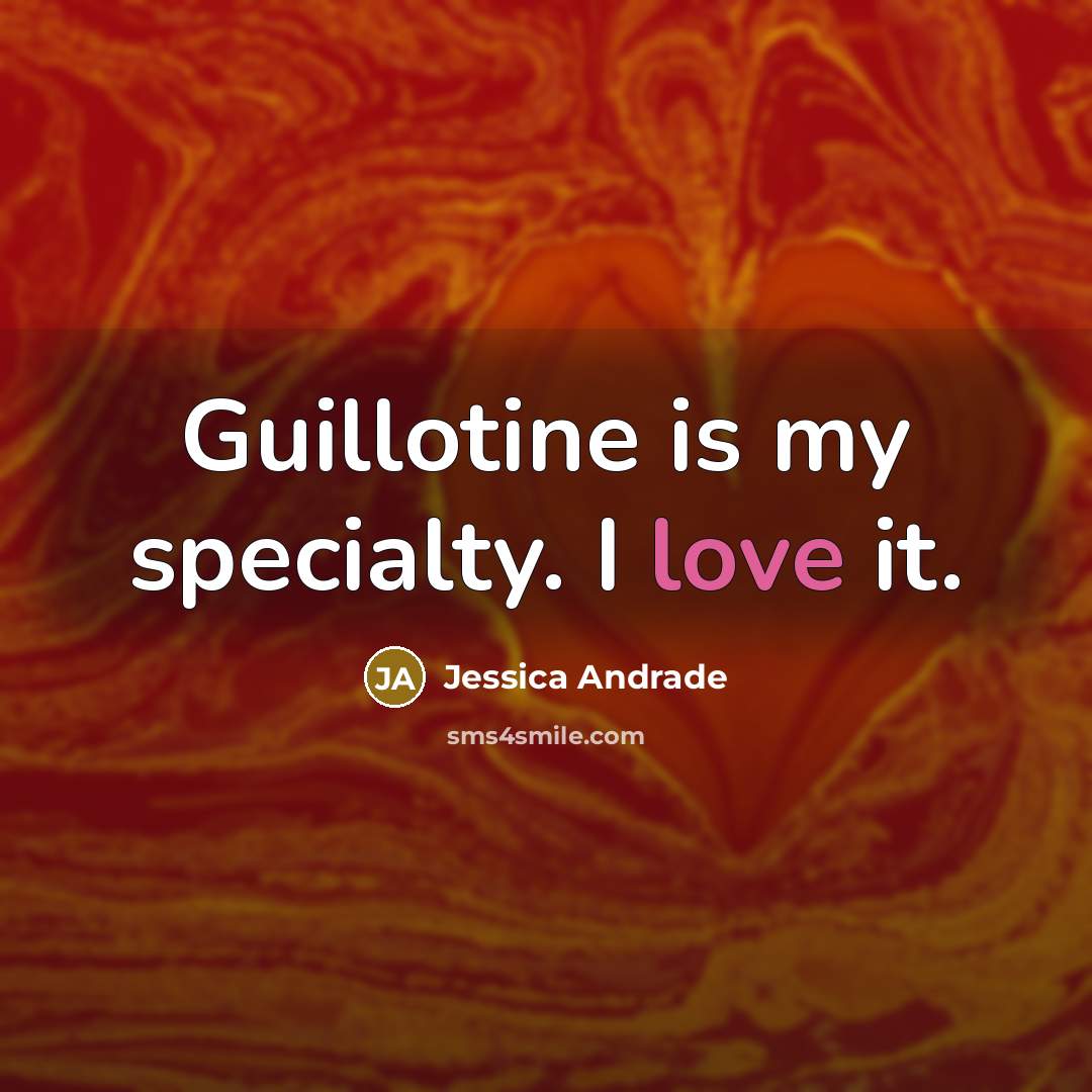 “Guillotine is my specialty. I love it.…” quote by Jessica Andrade