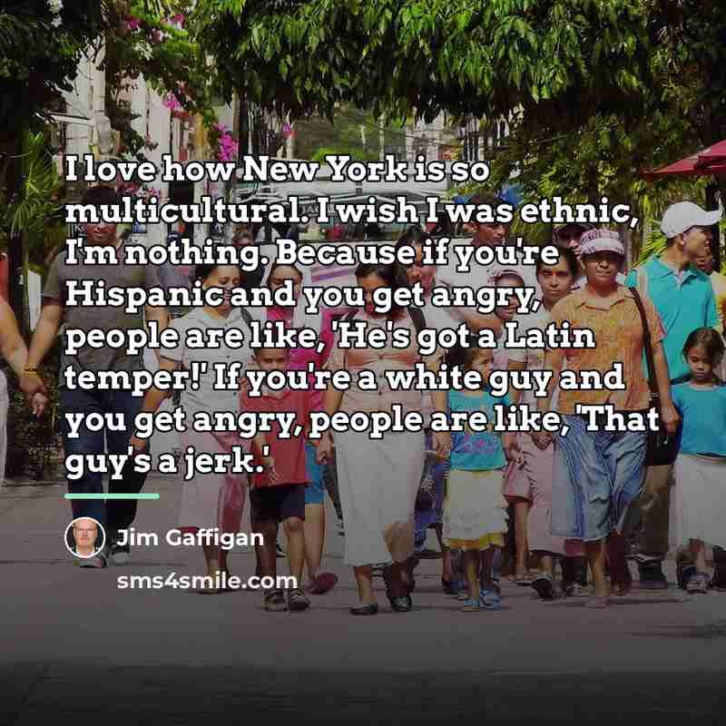 “I love how New York is so multicultural. I wish…” quote by Jim Gaffigan