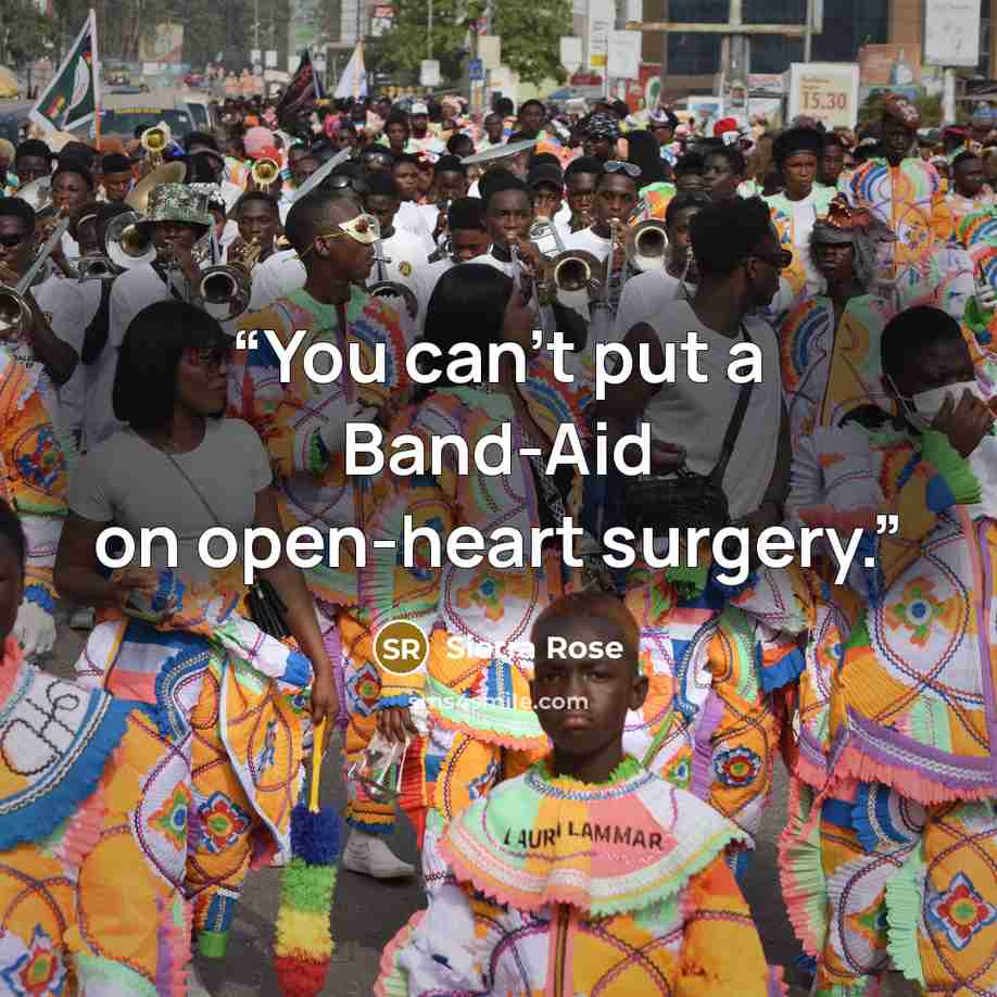 “You can’t put a Band-Aid on open-heart surgery.” quote by Sierra Rose