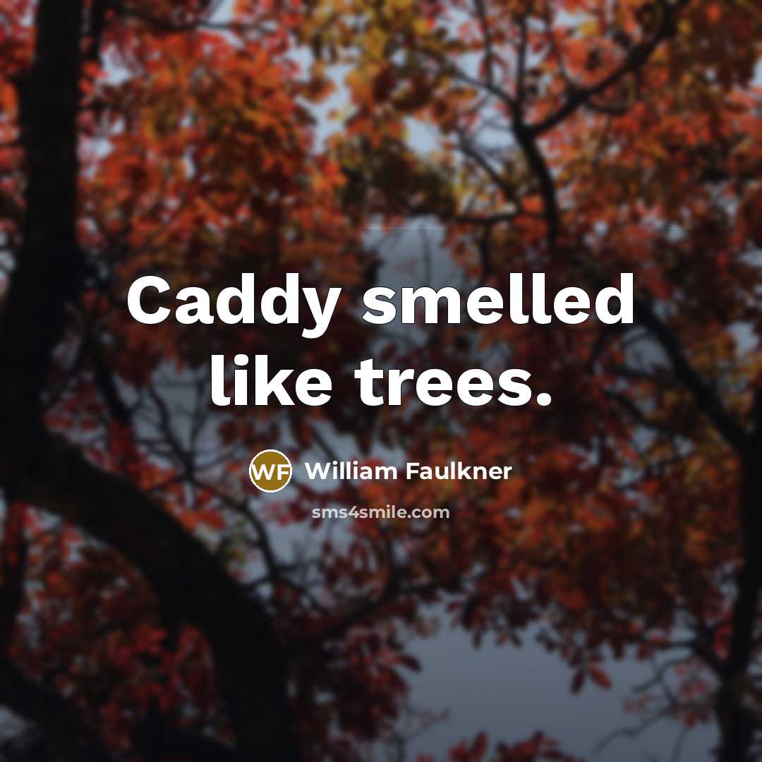 “Caddy smelled like trees.” quote by William Faulkner