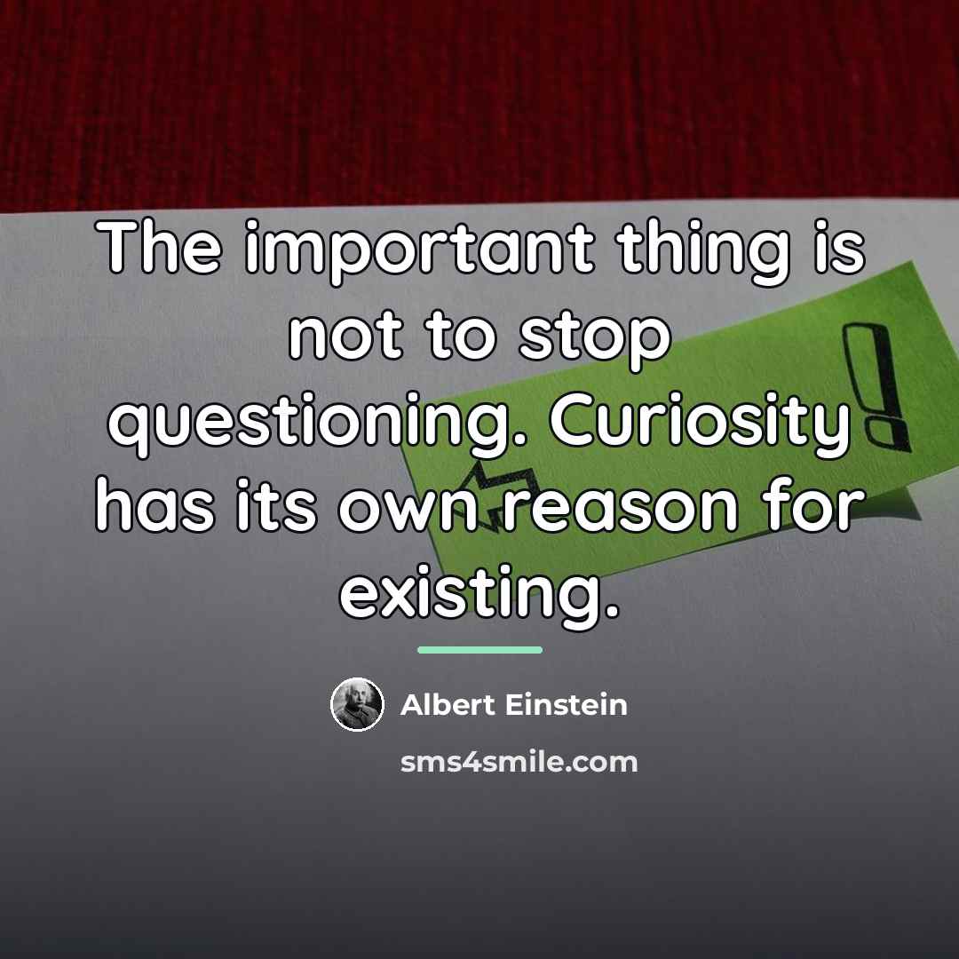 “The important thing is not to stop questioning. Curiosity has…” quote by Albert Einstein