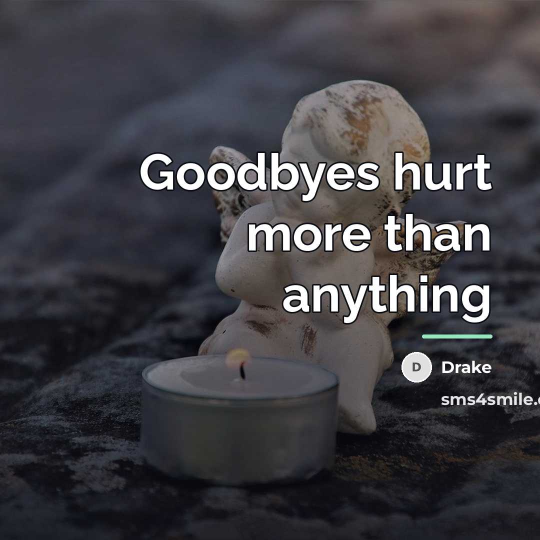 “Goodbyes hurt more than anything…” quote by Drake