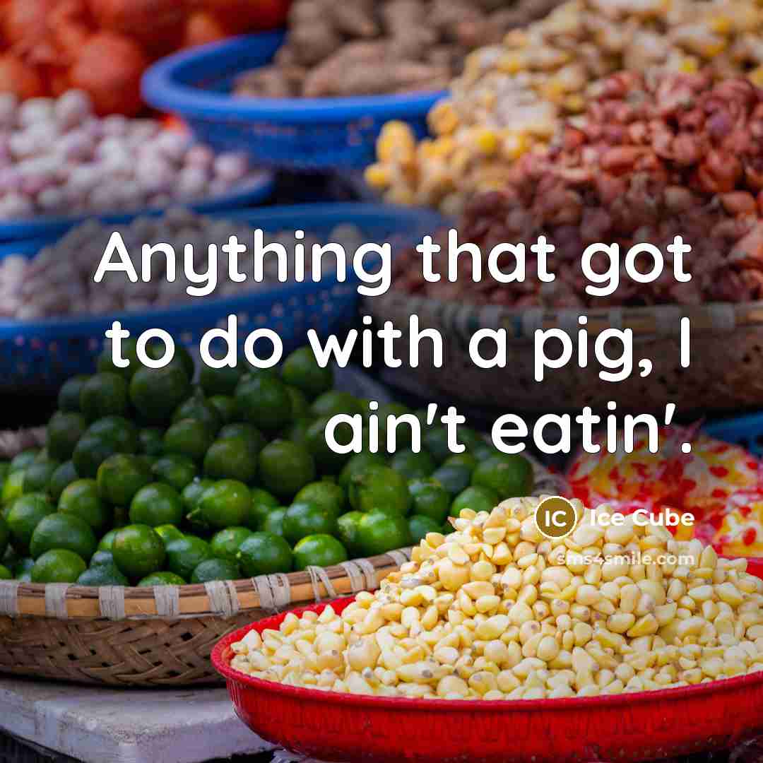 “Anything that got to do with a pig, I ain't…” quote by Ice Cube