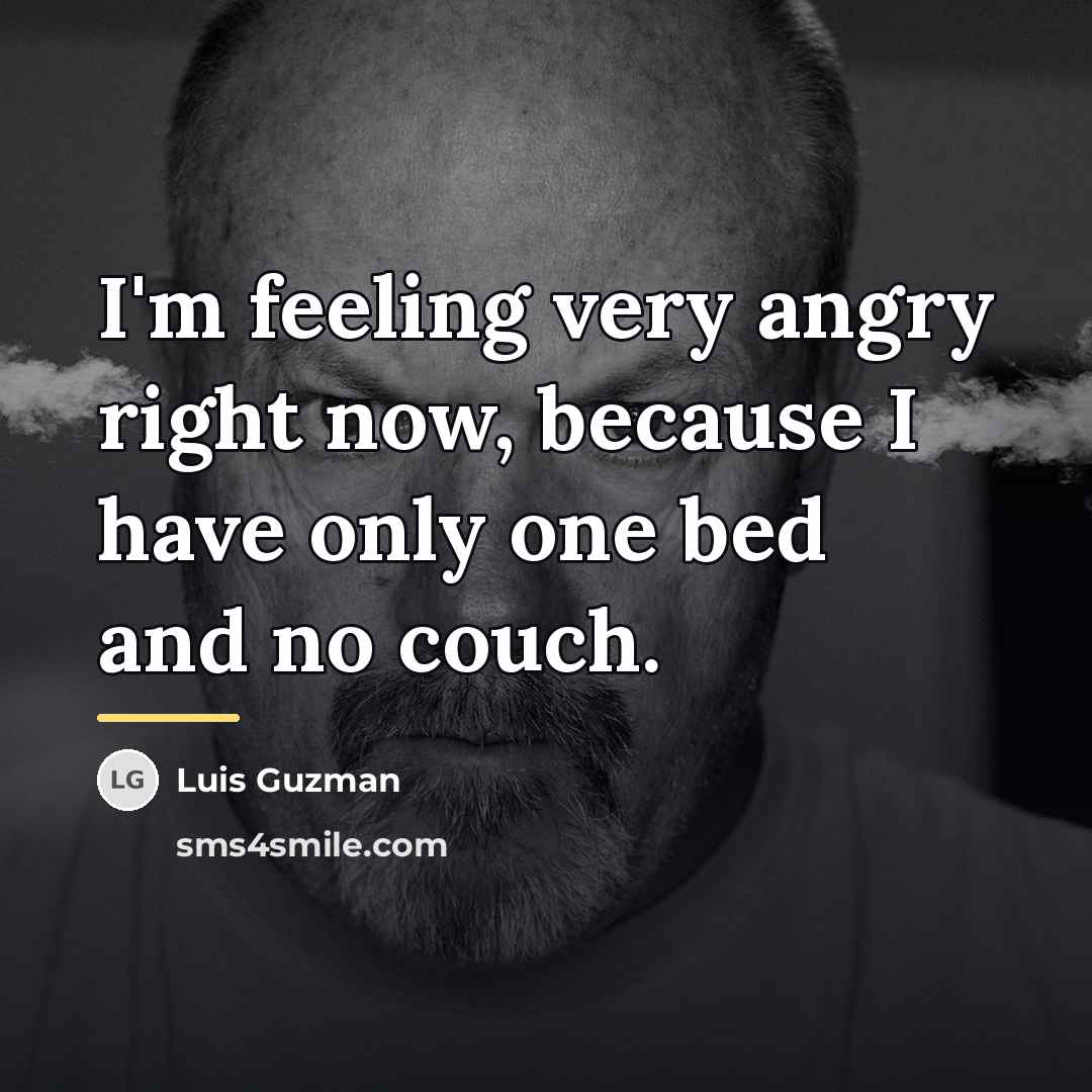 “I'm feeling very angry right now, because I have only…” quote by Luis Guzman