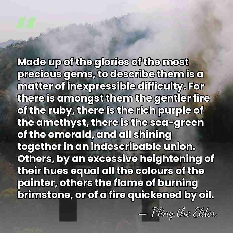 Made up of the glories of the most precious gems, to describe&hellip; - Pliny the Elder