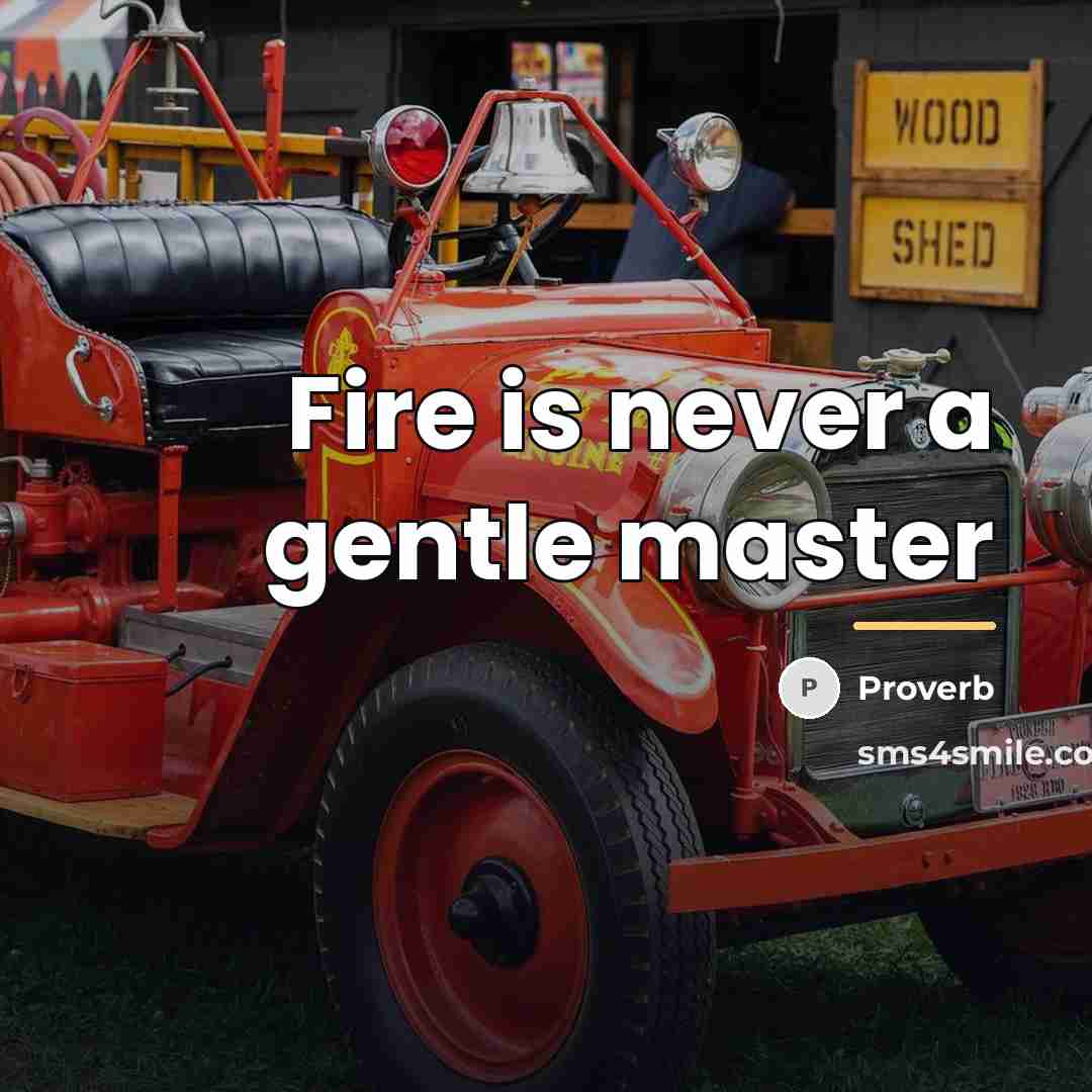 “Fire is never a gentle master…” quote by Proverb