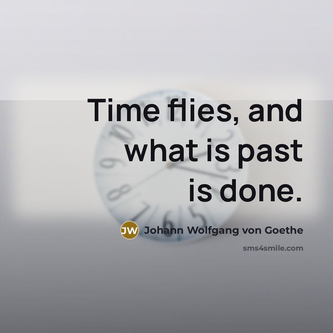 “Time flies, and what is past is done.…” quote by Johann Wolfgang von Goethe