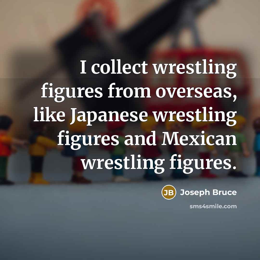 “I collect wrestling figures from overseas, like Japanese wrestling figures…” quote by Joseph Bruce