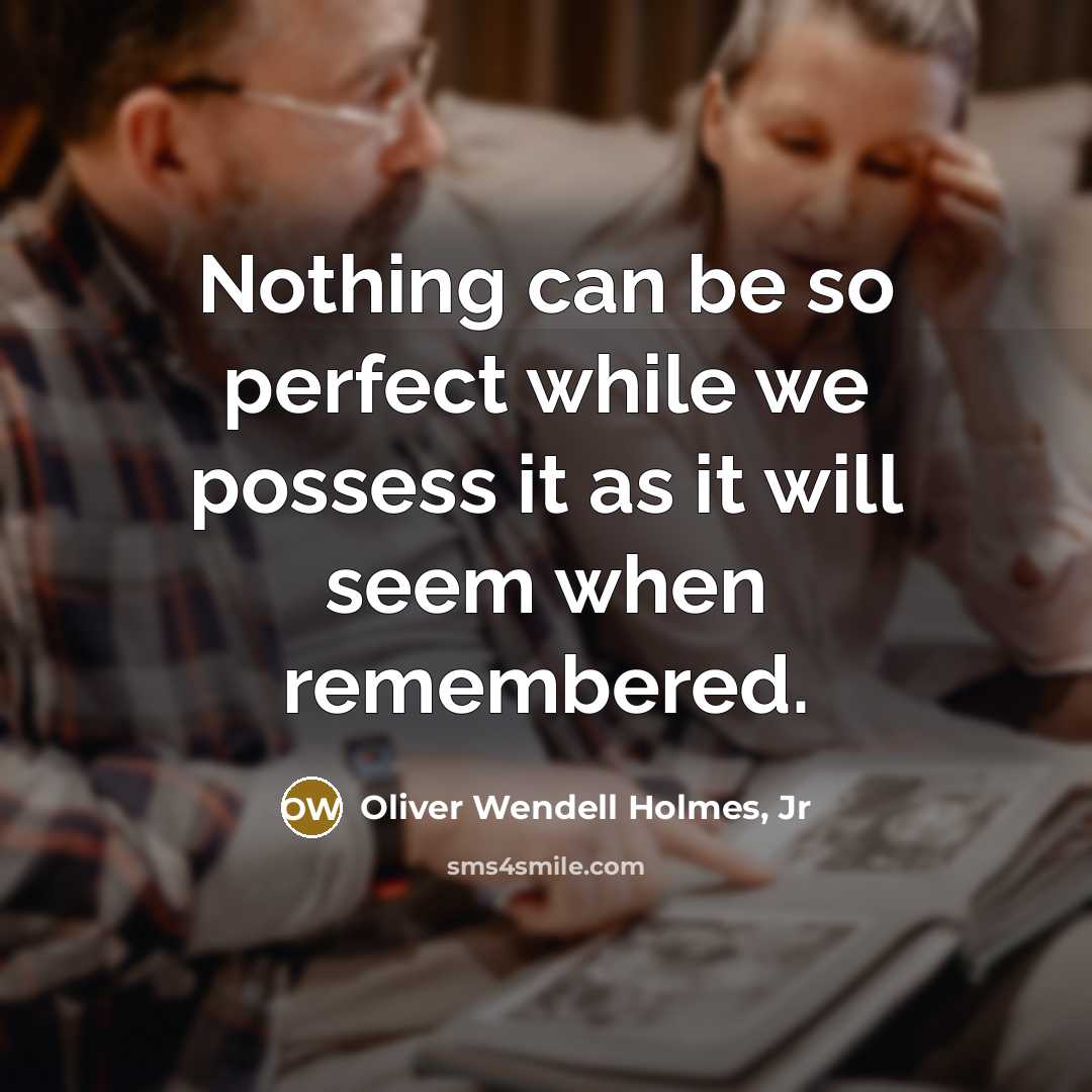 “Nothing can be so perfect while we possess it as…” quote by Oliver Wendell Holmes, Jr