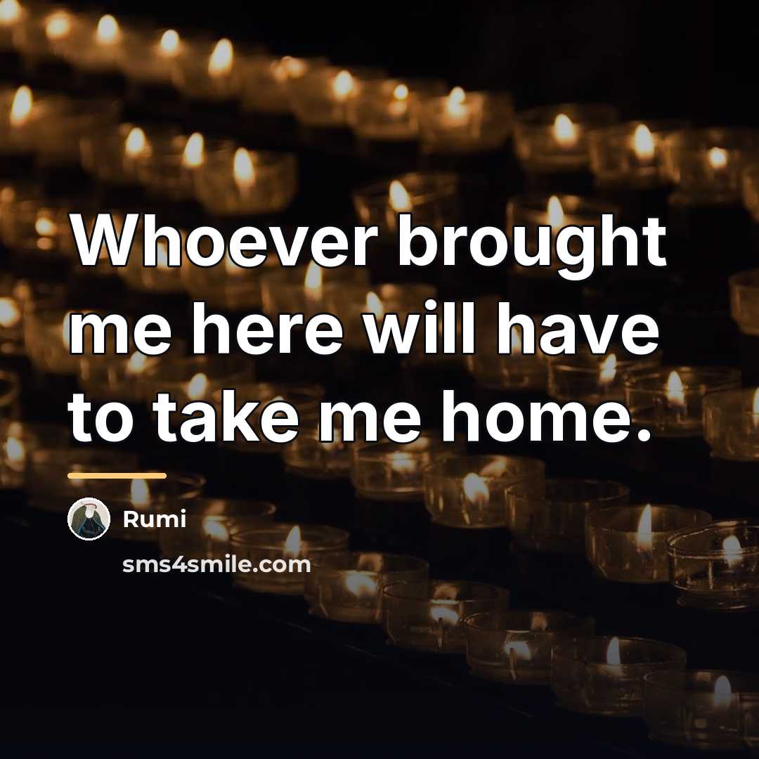 “Whoever brought me here will have to take me home.…” quote by Rumi
