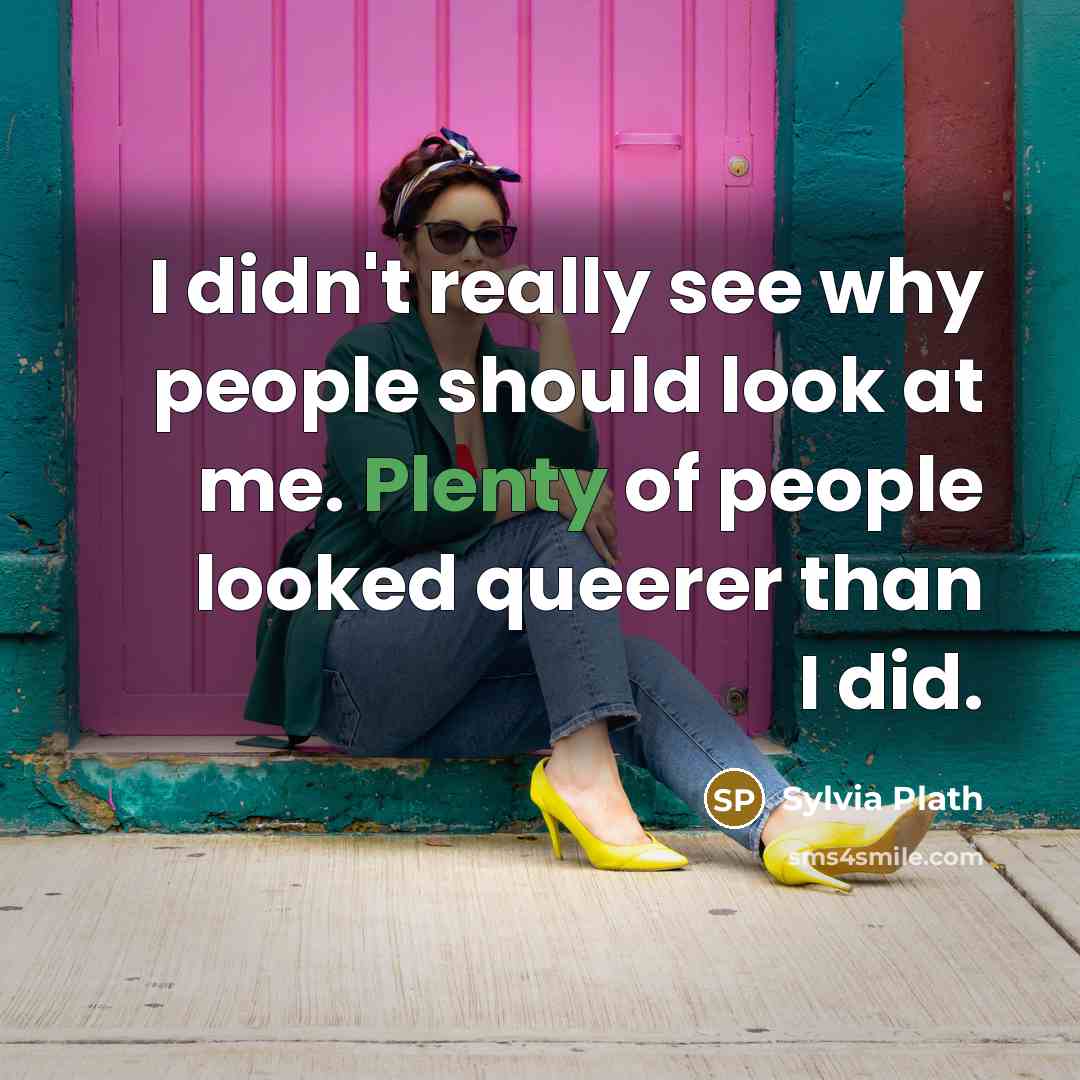 “I didn't really see why people should look at me.…” quote by Sylvia Plath