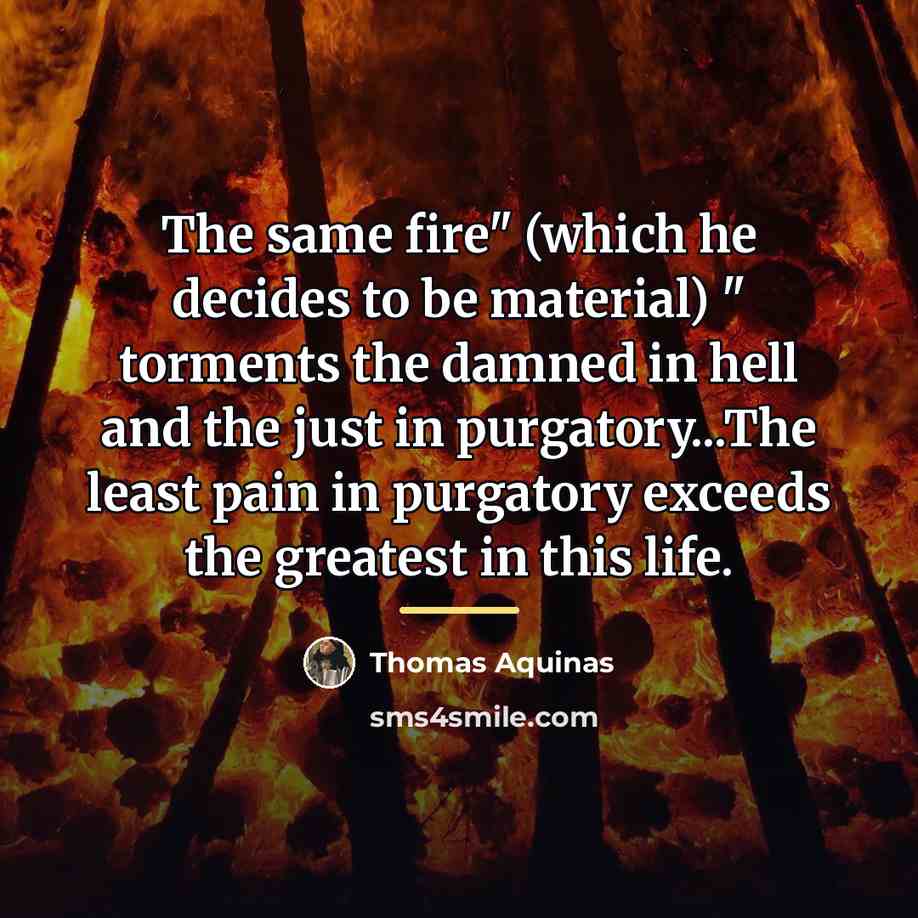 “The same fire" (which he decides to be material) "…” quote by Thomas Aquinas
