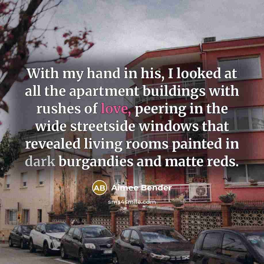 “With my hand in his, I looked at all the…” quote by Aimee Bender