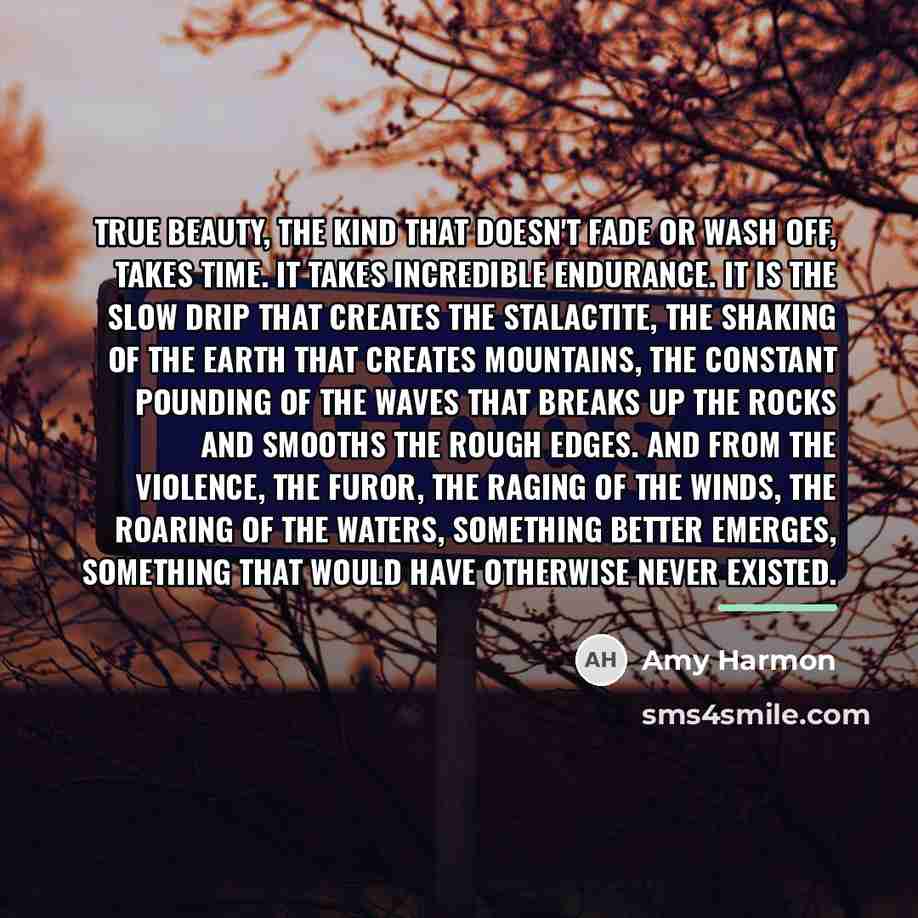 “True beauty, the kind that doesn't fade or wash off,…” quote by Amy Harmon