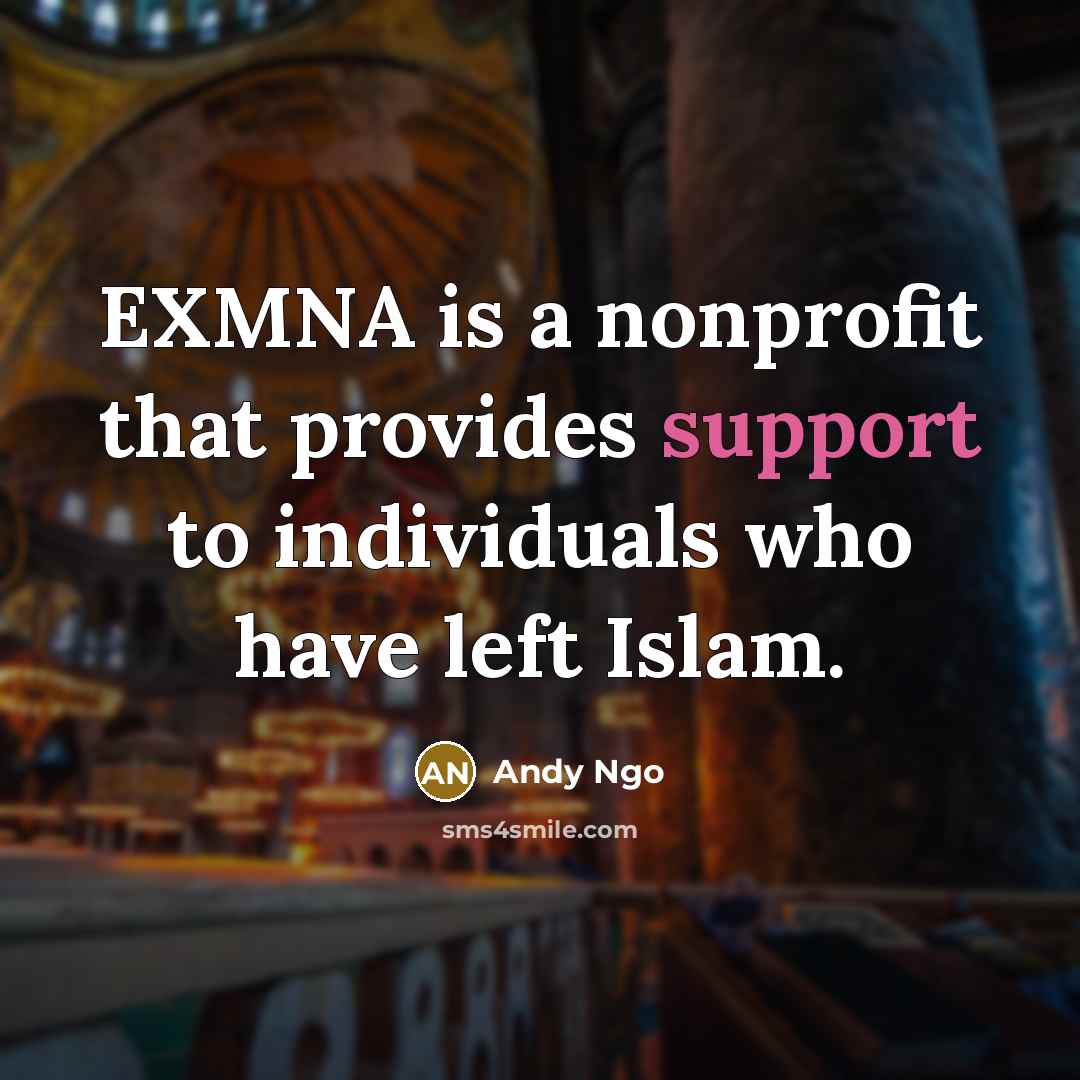 “EXMNA is a nonprofit that provides support to individuals who…” quote by Andy Ngo