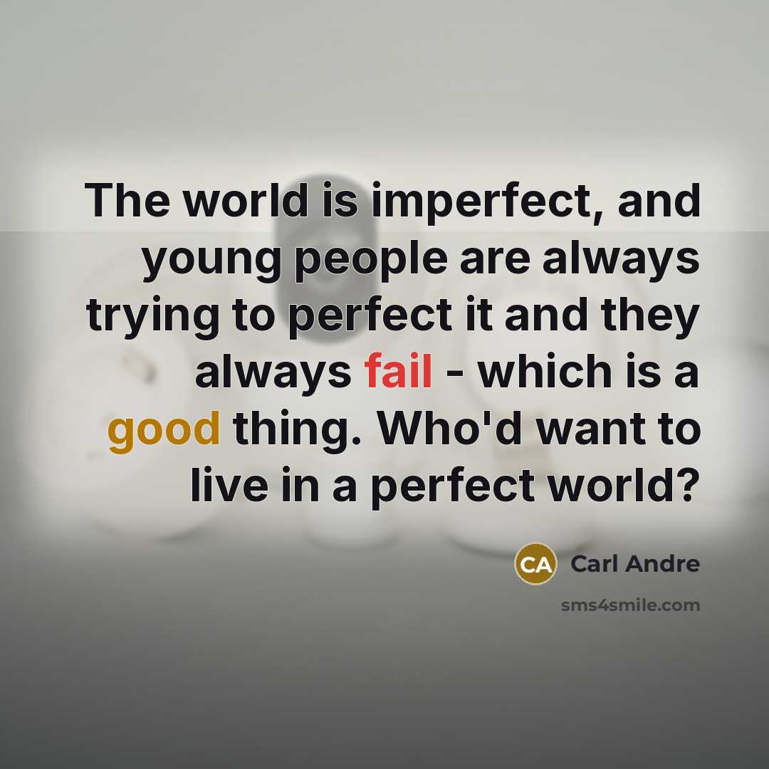 “The world is imperfect, and young people are always trying…” quote by Carl Andre