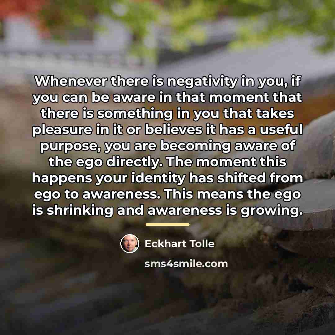 “Whenever there is negativity in you, if you can be…” quote by Eckhart Tolle