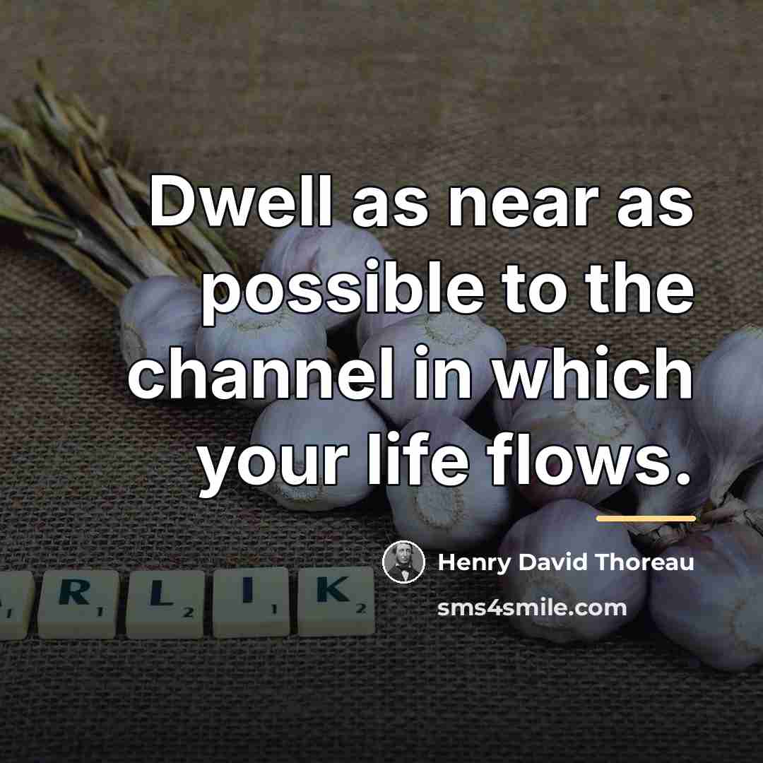“Dwell as near as possible to the channel in which…” quote by Henry David Thoreau