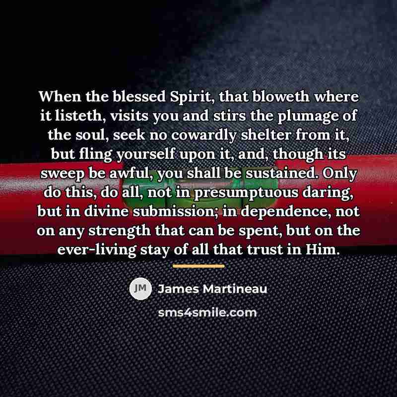 “When the blessed Spirit, that bloweth where it listeth, visits…” quote by James Martineau