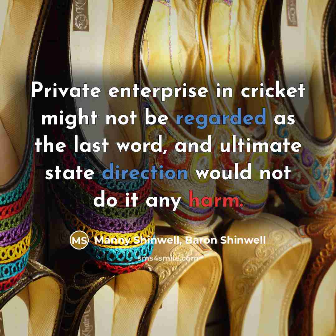 “Private enterprise in cricket might not be regarded as the…” quote by Manny Shinwell, Baron Shinwell