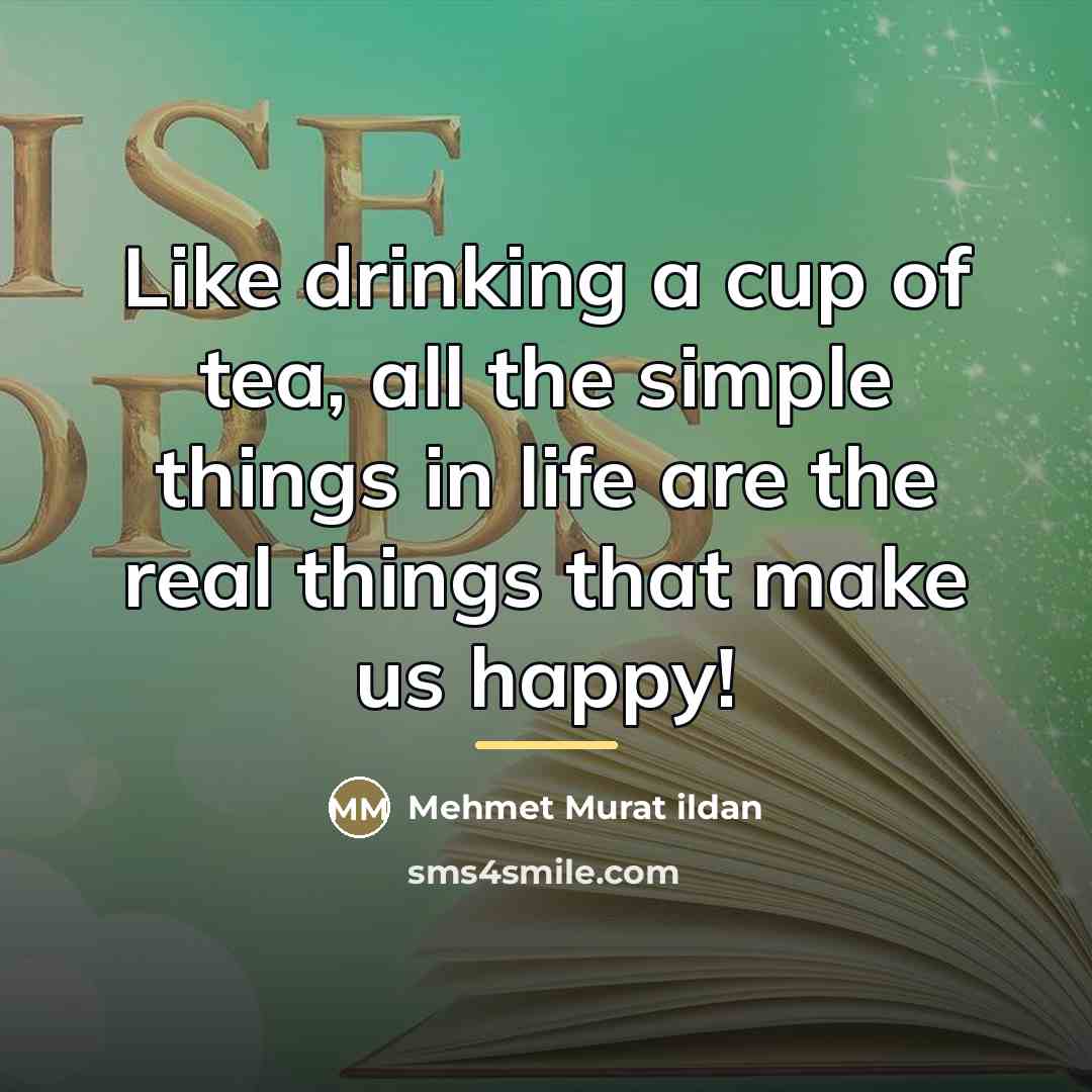 “Like drinking a cup of tea, all the simple things…” quote by Mehmet Murat Ildan