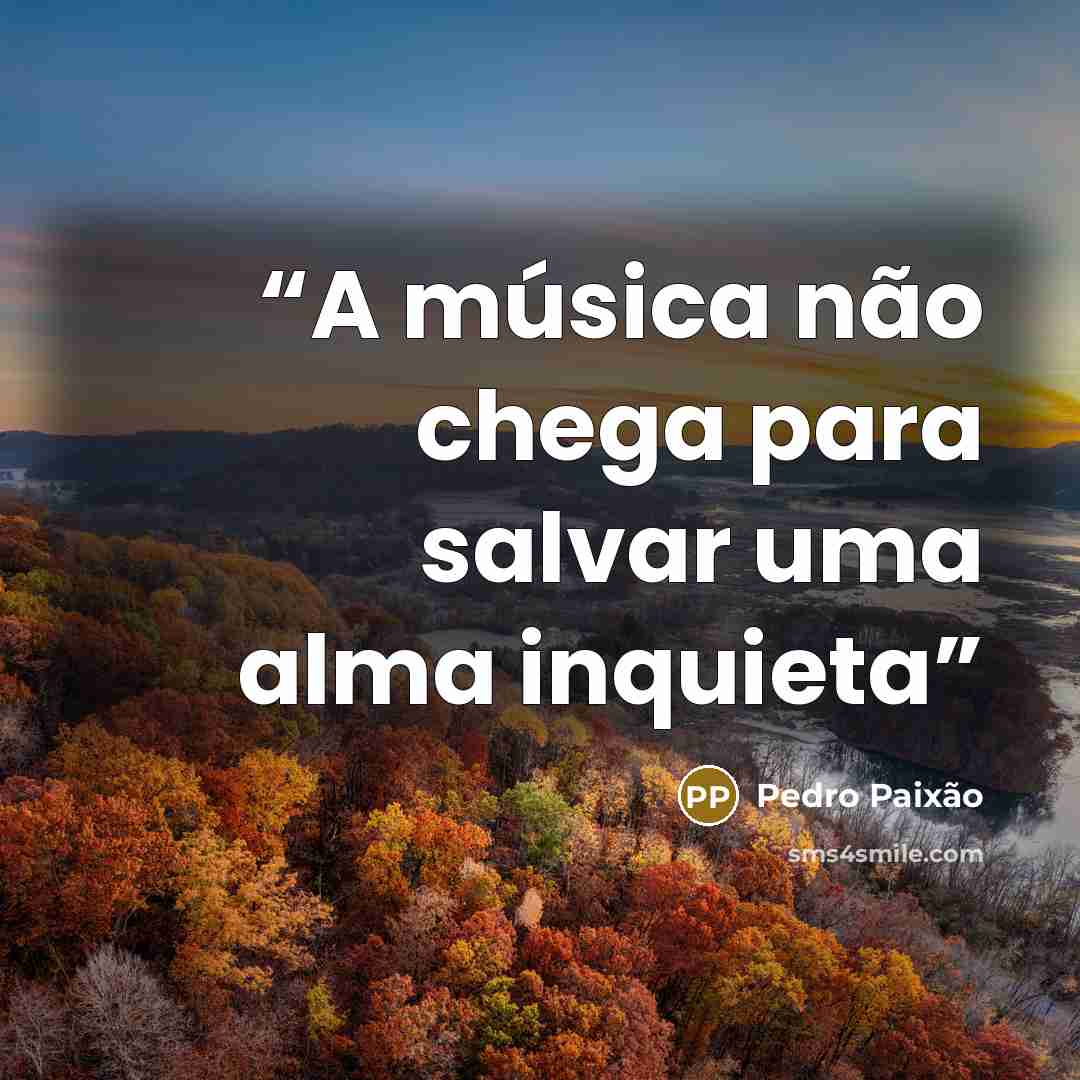 “A música não chega para salvar uma alma inquieta” quote by Pedro Paixão