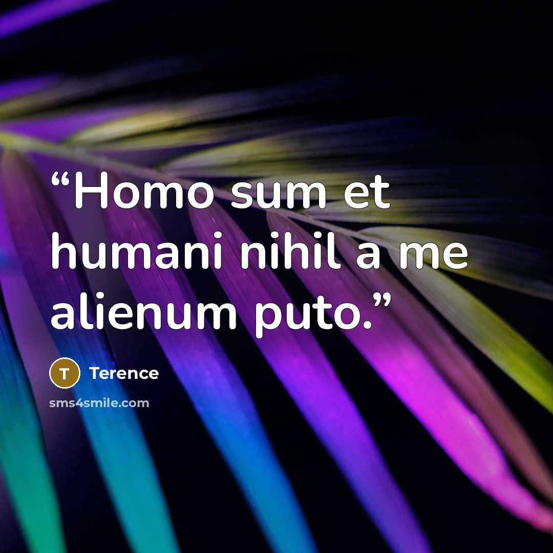 “Homo sum et humani nihil a me alienum puto.” quote by Terence