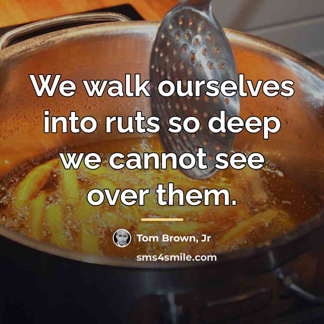 “We walk ourselves into ruts so deep we cannot see…” quote by Tom Brown, Jr