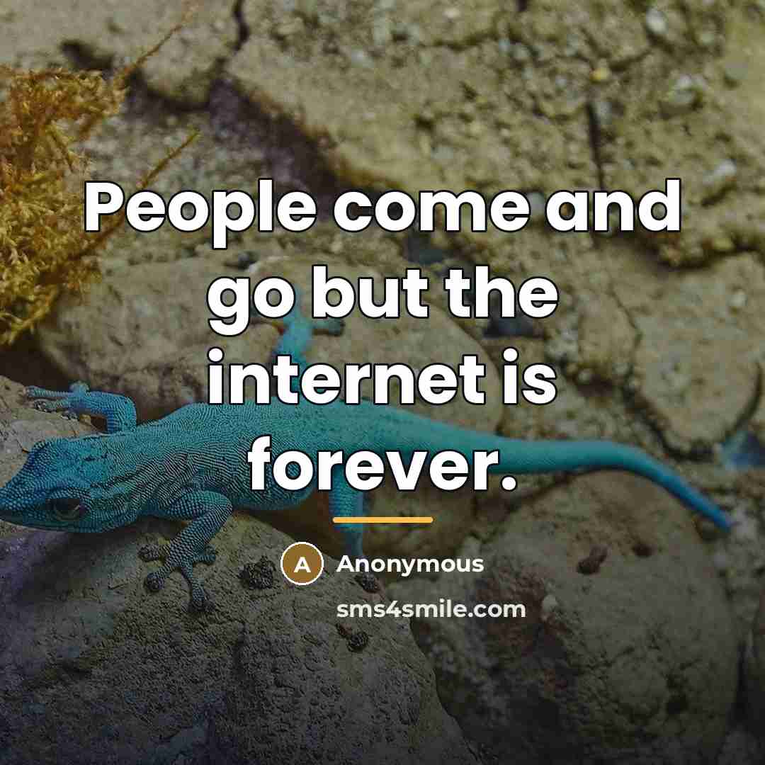 “People come and go but the internet is forever.…” quote by Anonymous