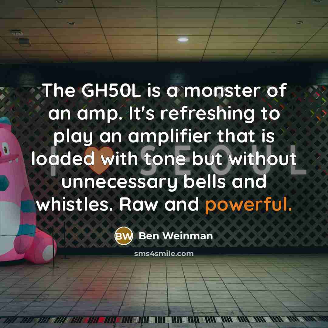“The GH50L is a monster of an amp. It's refreshing…” quote by Ben Weinman