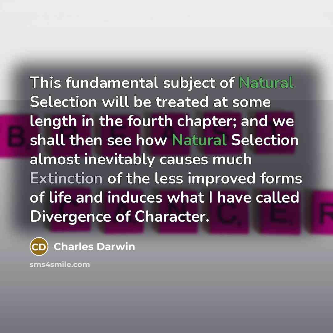“This fundamental subject of Natural Selection will be treated at…” quote by Charles Darwin