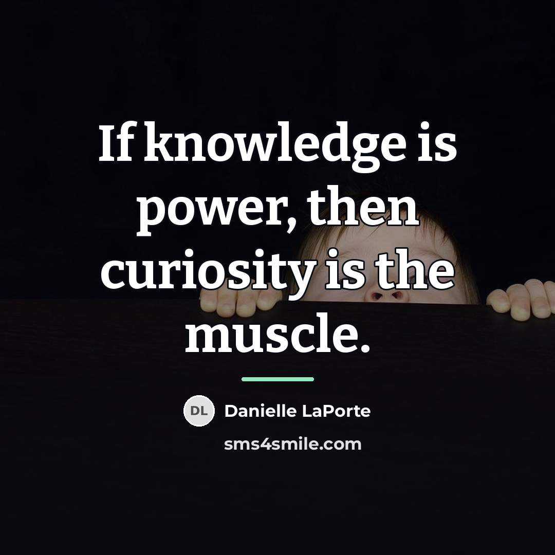 “If knowledge is power, then curiosity is the muscle.…” quote by Danielle LaPorte