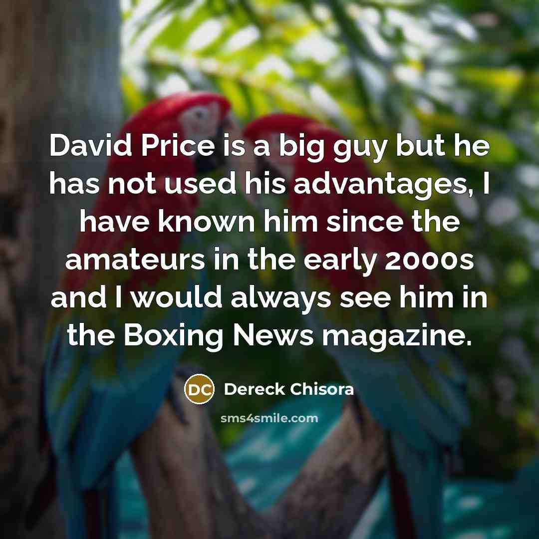 “David Price is a big guy but he has not…” quote by Dereck Chisora