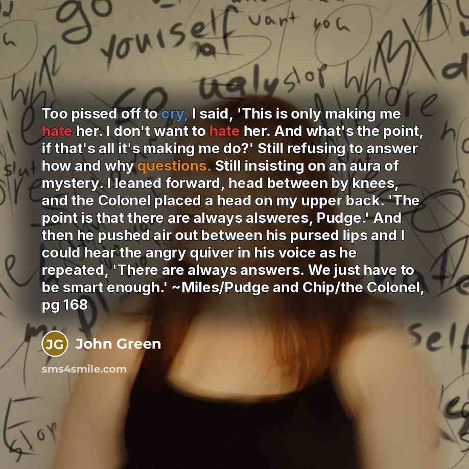 “Too pissed off to cry, I said, 'This is only…” quote by John Green