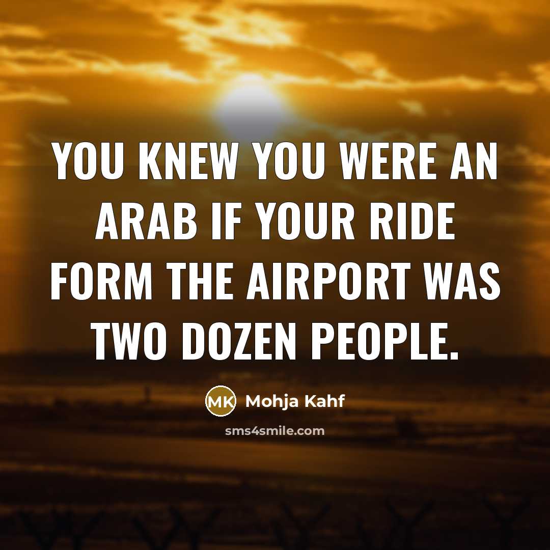 “You knew you were an Arab if your ride form…” quote by Mohja Kahf
