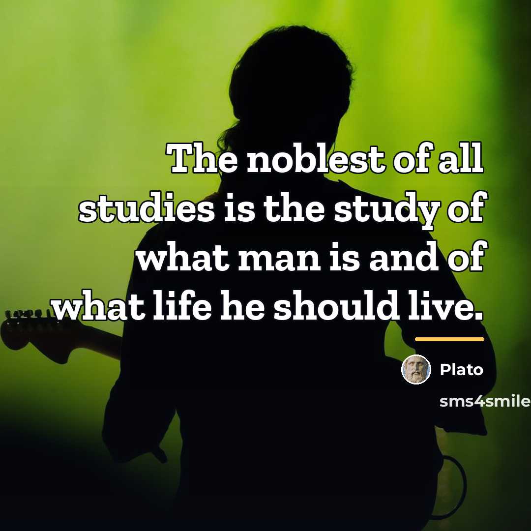 “The noblest of all studies is the study of what…” quote by Plato
