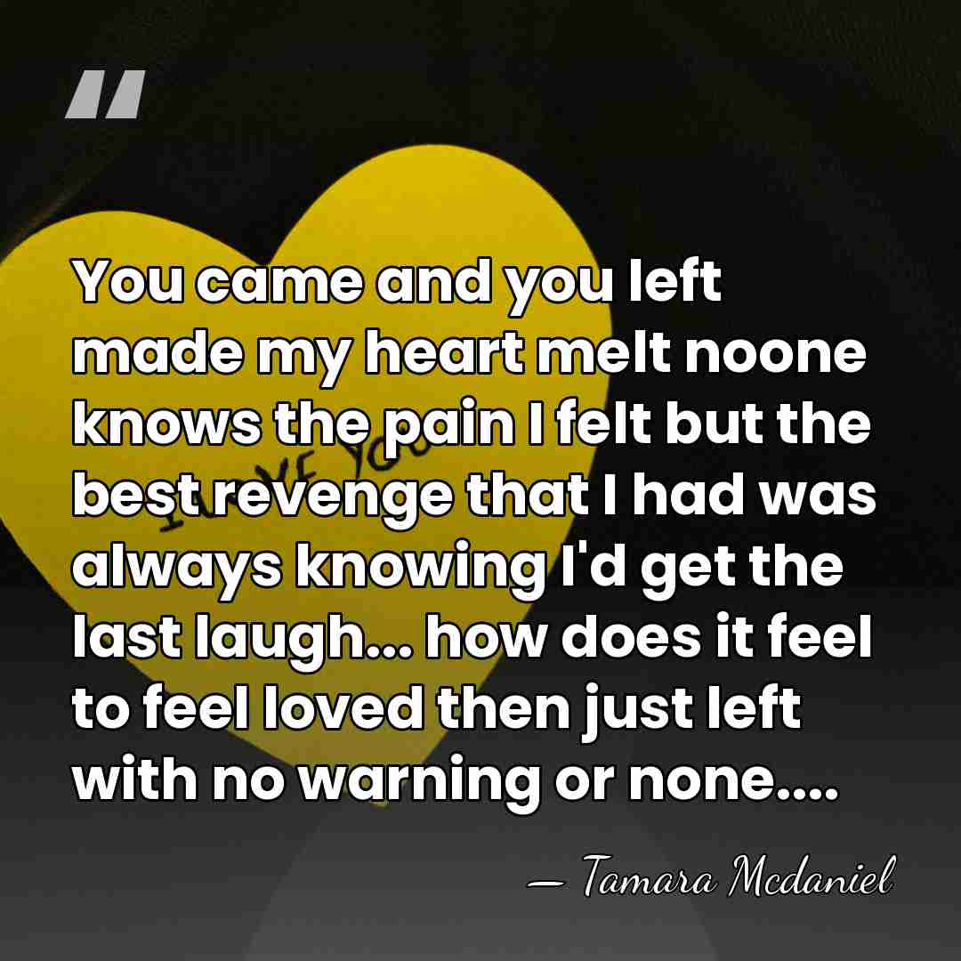 You came and you left made my heart melt noone knows the&hellip; - Tamara Mcdaniel