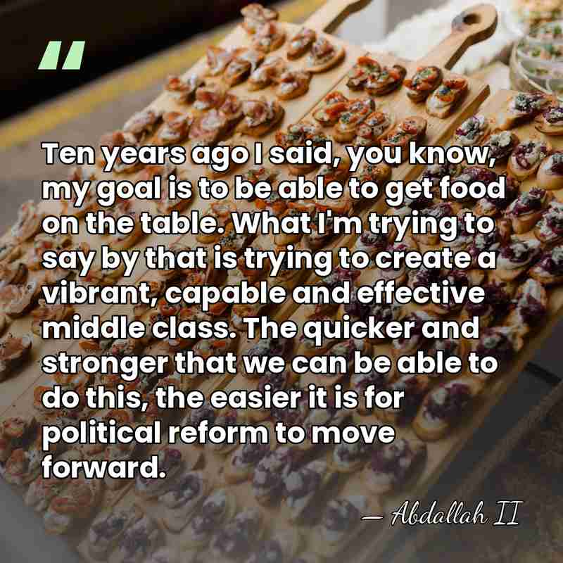 Ten years ago I said, you know, my goal is to be&hellip; - Abdallah II