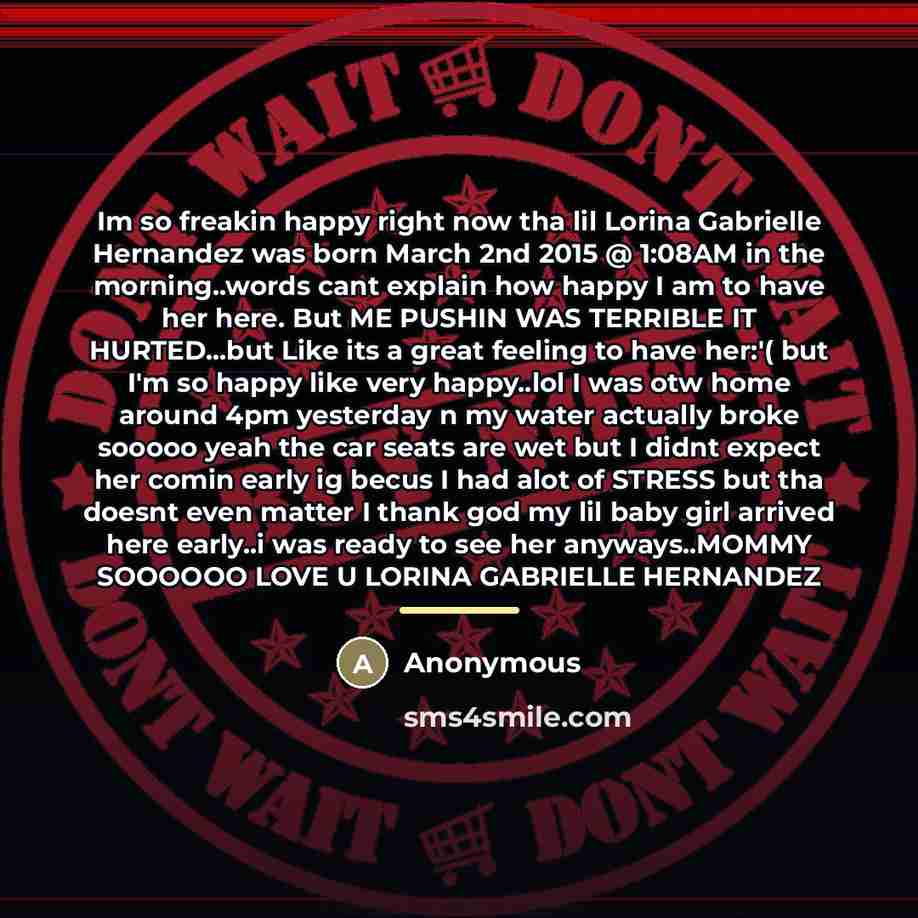 “Im so freakin happy right now tha lil Lorina Gabrielle…” quote by Anonymous
