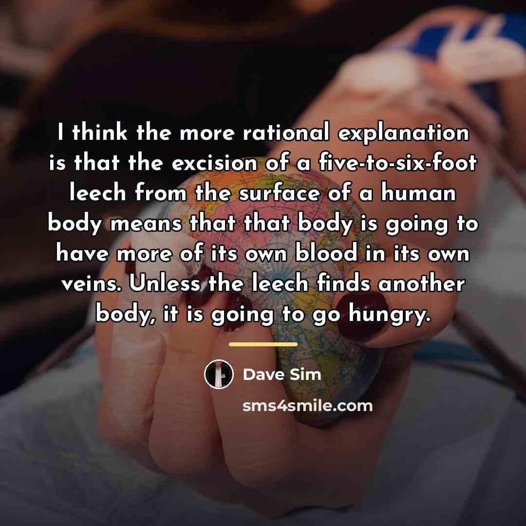 “I think the more rational explanation is that the excision…” quote by Dave Sim