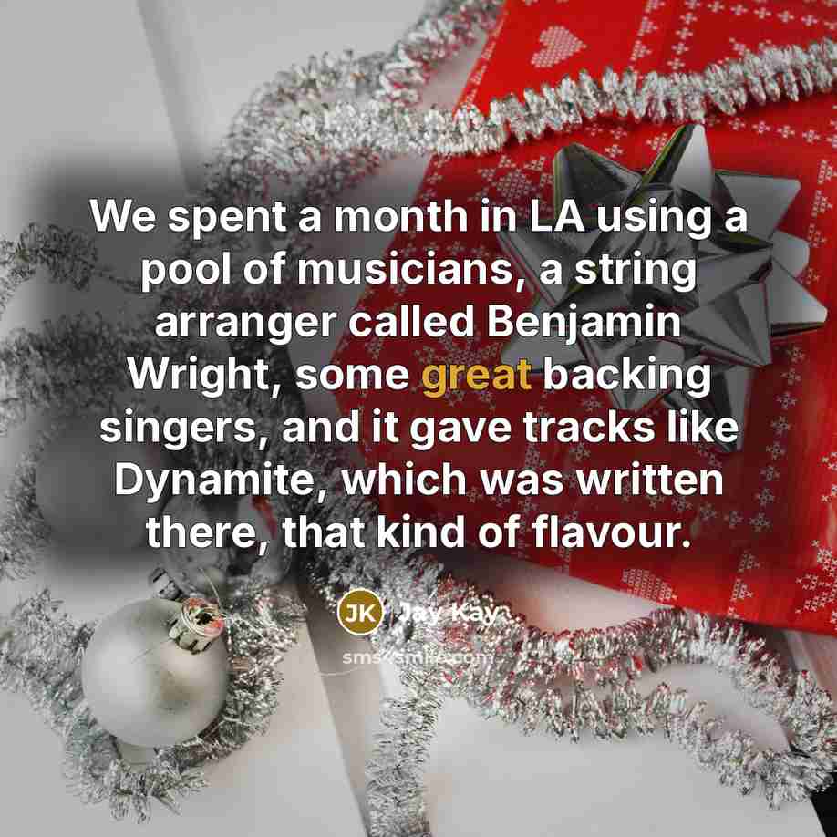 “We spent a month in LA using a pool of…” quote by Jay Kay