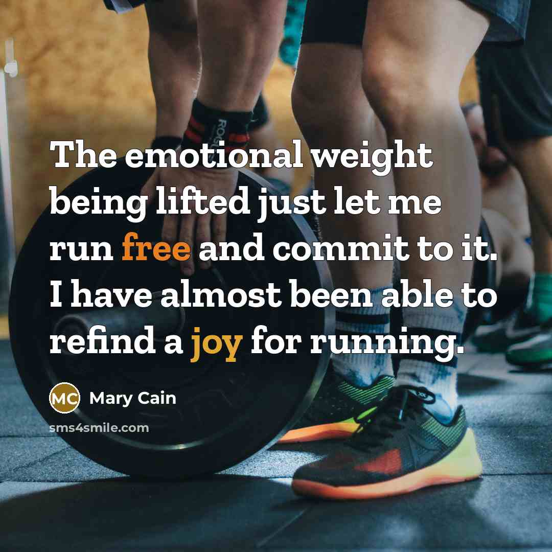“The emotional weight being lifted just let me run free…” quote by Mary Cain